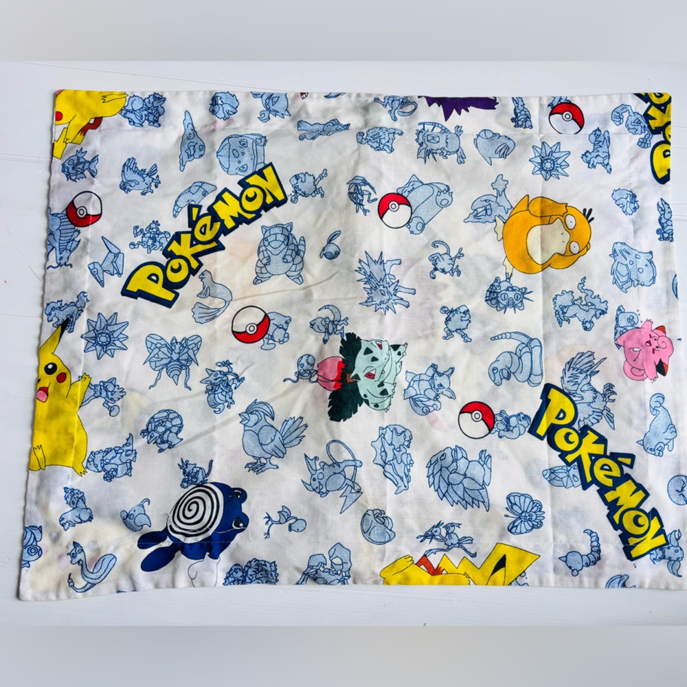 Vintage Pokemon Pillowcase 1995 Nintendo Anime Decor